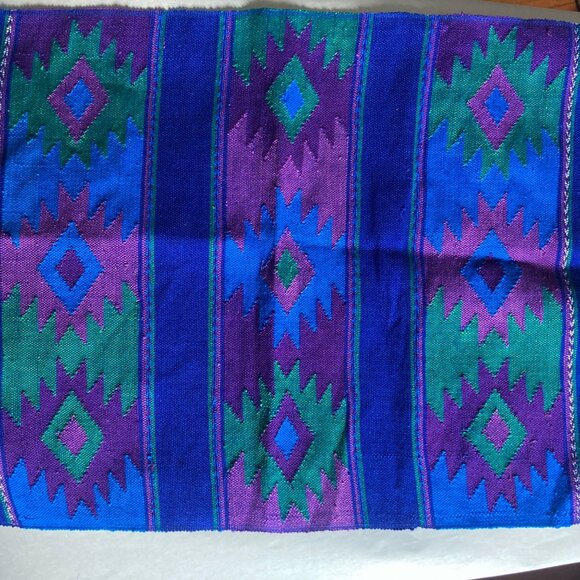 Maya Works Colorful Cotton Placemats Set of 6 Made in Guatemala Blue Purple New - Picture 3 of 5